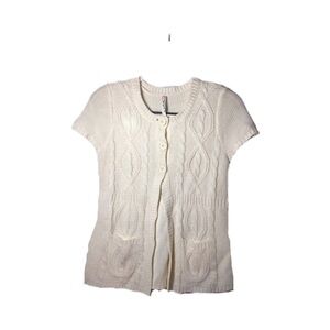 Y2K Cream Knit Cardigan,Size Small,3 Button up,cottagecore